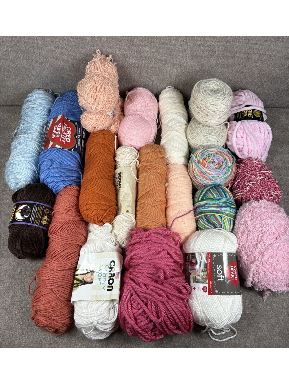 Mixed Yarn Lot 5lbs Assorted Colors Textures Knitting Crochet Destash Bundle